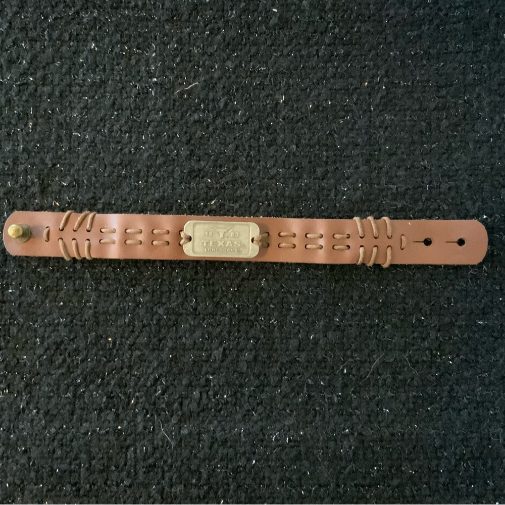 Texas Longhorns Brown Leather Bracelet